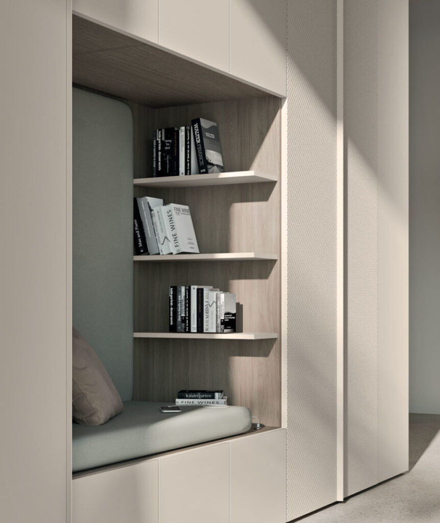 camere da letto moderne - angolo lettura libri